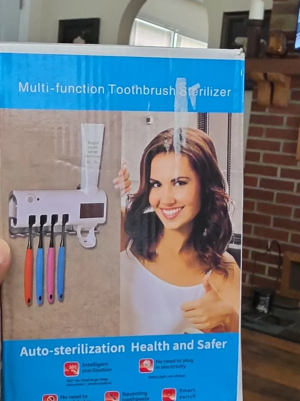 Multi-function Toothbrush Sterilizer Wall Mount - White